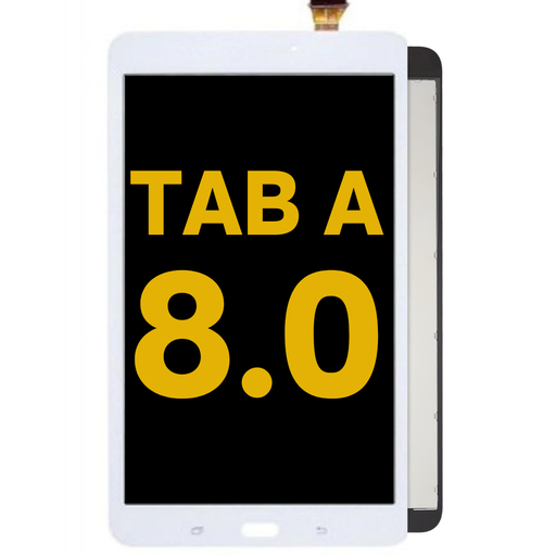 [T380-LCD-W-COMPLETE-PREMIUM] LCD ASSEMBLY WITH FRAME (COMPLETE) COMPATIBLE FOR SAMSUNG TAB A 8.0'' 2017 LCD T380 T385 PRMIUM WHITE COLOR